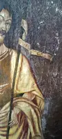Dipinto su tavola scuola cretese XVIII secolo-San Giovanni Battista