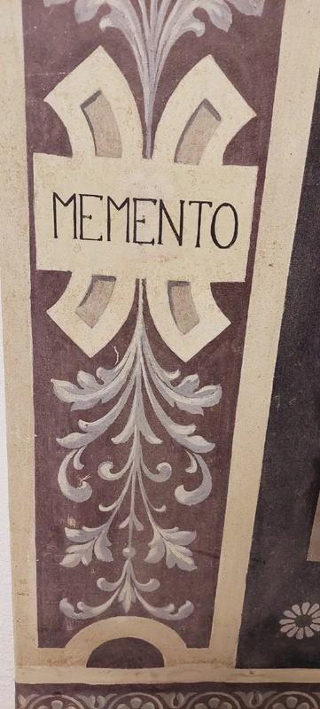 Memento Mori Scheletro grande dipinto a tempera su tela XVIII secolo .Italia