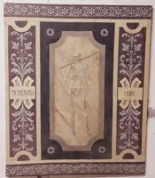 Memento Mori Scheletro grande dipinto a tempera su tela XVIII secolo .Italia