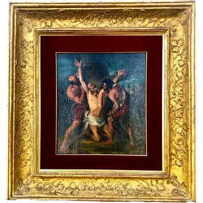 Oil painting on canvas depicting a martyrdom.