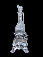 Silver oil cruet with embossed Art Nouveau motifs. Minerva hallmark. France.