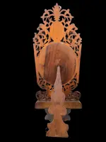 Travel mirror with two folding doors made of carved and inlaid wood