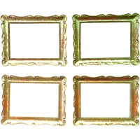 Four cabaret-style frames made of carved wood, featuring scrollwork and gold leaf.