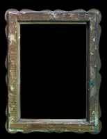Four cabaret-style frames made of carved wood, featuring scrollwork and gold leaf.