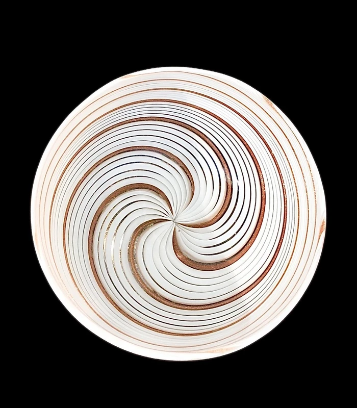 Vase avec couvercle et poignée en forme de fleur, en verre soufflé strié en spirale,