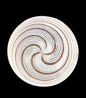Vase avec couvercle et poignée en forme de fleur, en verre soufflé strié en spirale,