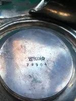 Calamaio in argento e cristallo con motivi floreali e rocaille incisi  e angelo che scrive .