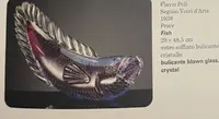 Pair of fish in heavy, bubbling amethyst-colored glass. Flavio Poli