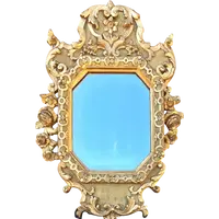 Frame - a carved and gilded wooden mirror featuring floral and rocaille motifs.