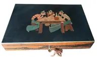 Inlaid wooden game box from the early 1900s