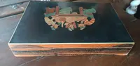Inlaid wooden game box from the early 1900s
