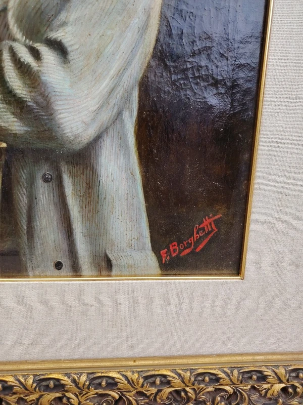 Oil portrait on canvas of the composer Pietro Mascagni, early 1900s
