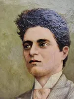 Oil portrait on canvas of the composer Pietro Mascagni, early 1900s