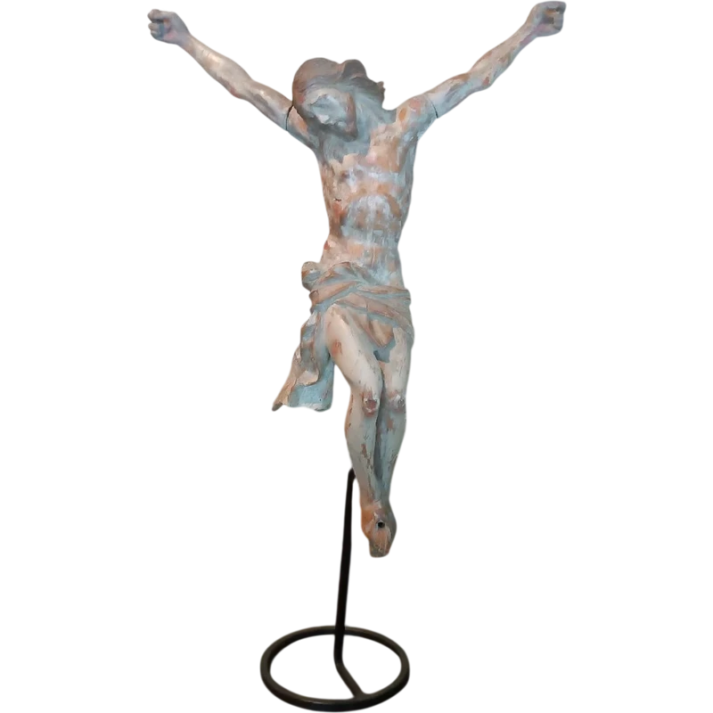 Antico cristo in legno policromo XVII secolo Italia