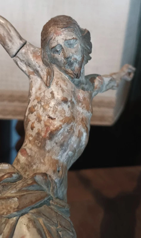 Antico cristo in legno policromo XVII secolo Italia
