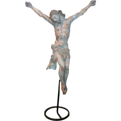 Antico cristo in legno policromo XVII secolo Italia