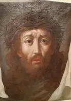 Antique painting - Oil on canvas: Christ and the Veil of Veronica - 18th century