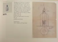 Coppia di bottiglie da profumo a sezione esagonale in vetro zanfirico.Venini,Murano.