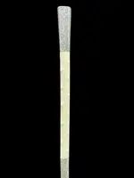 An ivory "evening" cane with tips and embossed silver featuring rocaille motifs