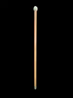 A walking stick with an ivory knob depicting a rose.