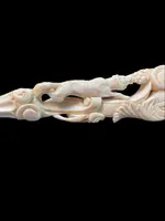 Cane with an ivory knob depicting a fox and grapes