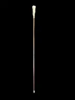 Cane with an ivory knob depicting a fox and grapes
