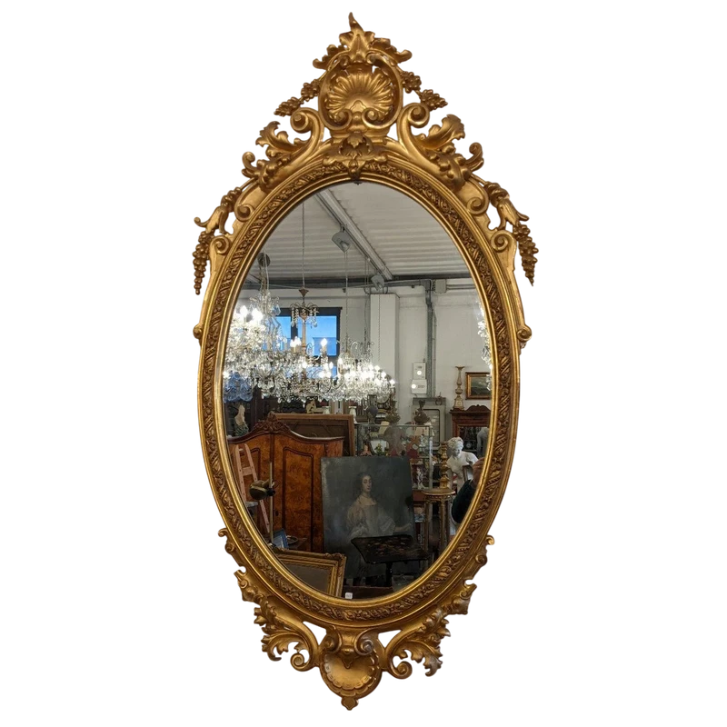 Grande specchiera ovale
