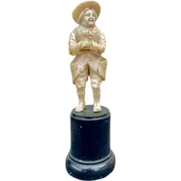 Small ivory sculpture depicting a beggar. Netherlands.