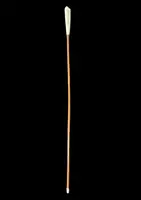 A walking stick with a "plume" knob featuring a high-relief figure of a child playing with a cat.