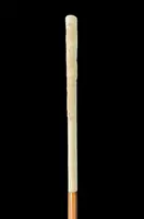 An evening cane with an ivory “plume” knob engraved with lions in bas-relief.