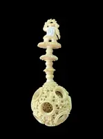 Openwork ivory sculpture: Cantonese "Boul" featuring a male figure.