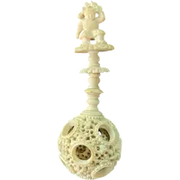 Openwork ivory sculpture: Cantonese "Boul" featuring a male figure.