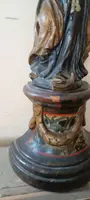 Ancienne sculpture baroque polychrome en bois, Vierge à l'Enfant