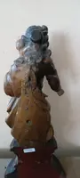 Ancienne sculpture baroque polychrome en bois, Vierge à l'Enfant
