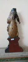 Ancienne sculpture baroque polychrome en bois, Vierge à l'Enfant
