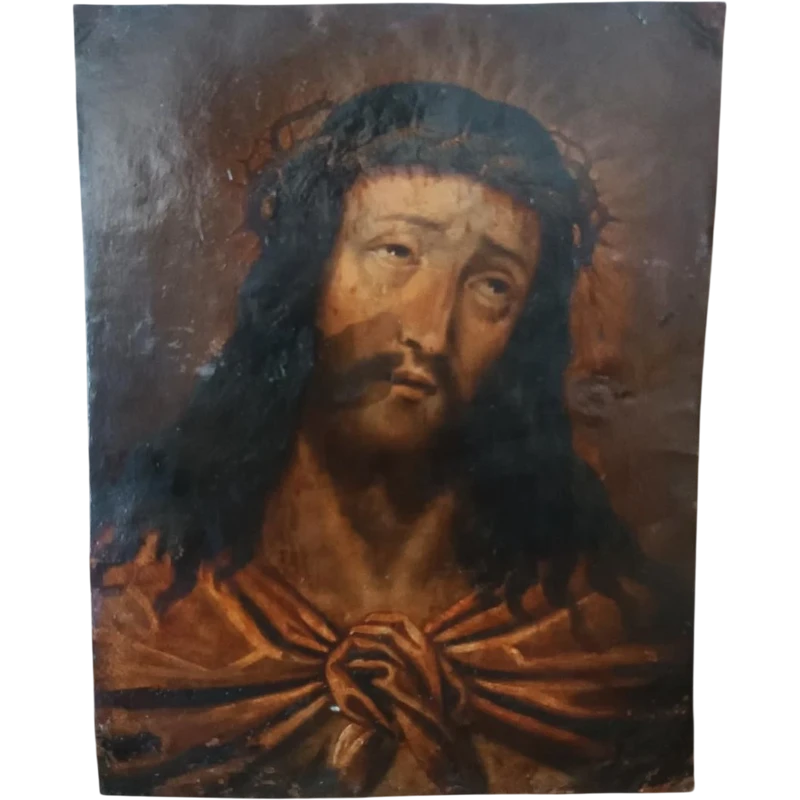 Antique painting on copper, "Ecce Homo"