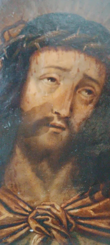 Antique painting on copper, "Ecce Homo"