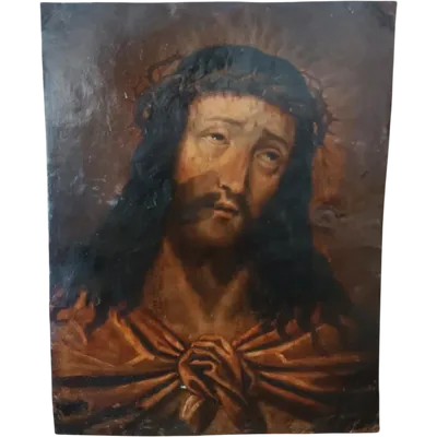 Antique painting on copper, "Ecce Homo"