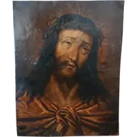 Antique painting on copper, "Ecce Homo"