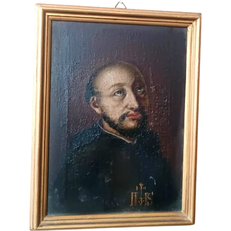 Tableau ancien représentant saint Ignace de Loyola, XVIIe \ XVIIIe siècle
