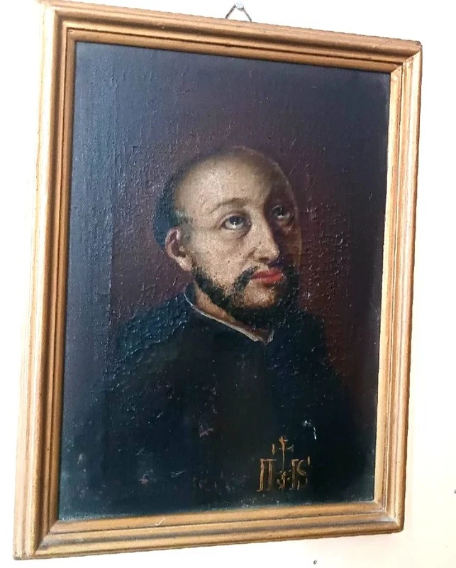 Tableau ancien représentant saint Ignace de Loyola, XVIIe \ XVIIIe siècle