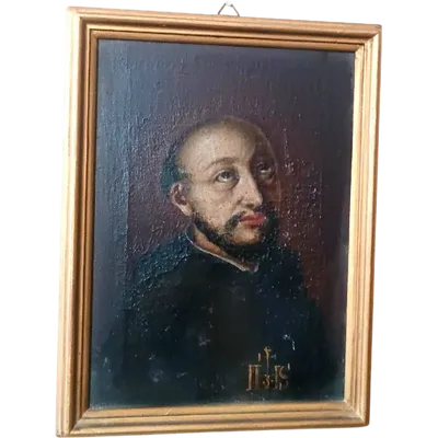 Tableau ancien représentant saint Ignace de Loyola, XVIIe \ XVIIIe siècle