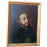 Tableau ancien représentant saint Ignace de Loyola, XVIIe \ XVIIIe siècle