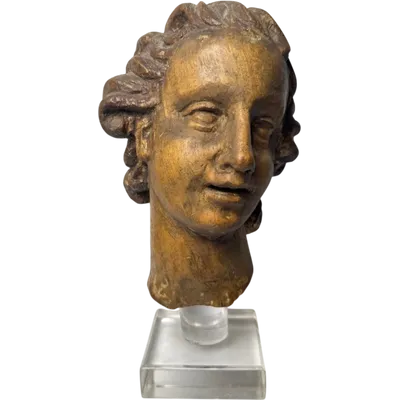 Sculpture en bois représentant une tête d'ange - Gênes (Italie), XVIIe siècle