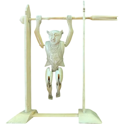 Articulated ivory gymnast figurine.