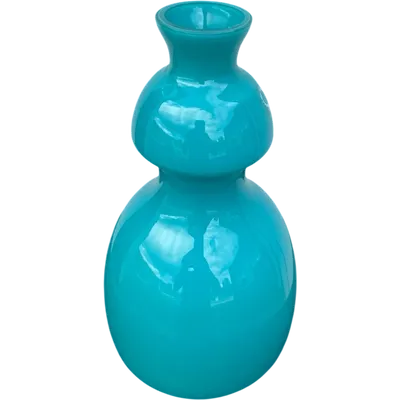 Double-walled glass vase with a tapered body. Manufactured by Nason. Murano.