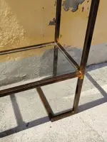 1970s Console Table, Minimalist Design, Burnished Brass and Glass, Mid-Century Style
