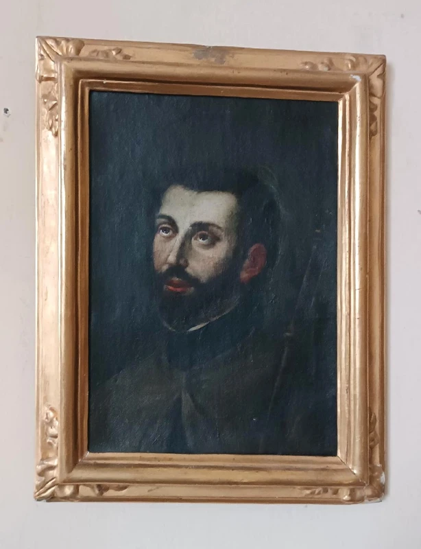 Antique portrait painting of St. Francis Xavier—Italian school, late 17th century