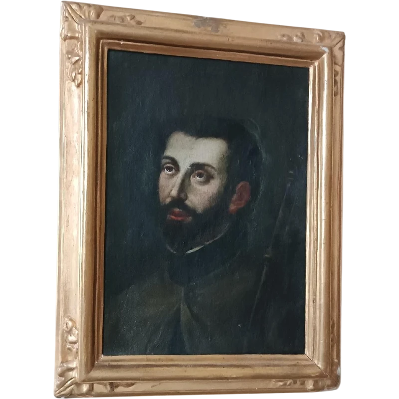 Antique portrait painting of St. Francis Xavier—Italian school, late 17th century