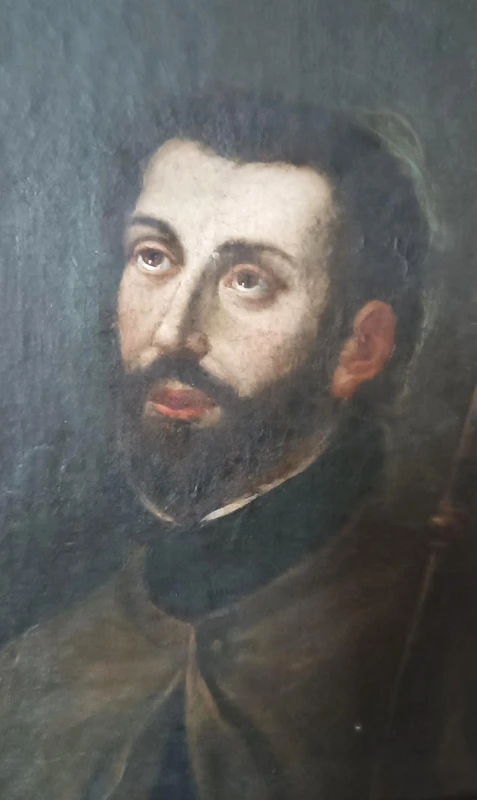 Antique portrait painting of St. Francis Xavier—Italian school, late 17th century
